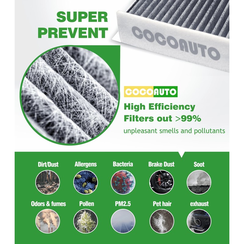 COCOAUTO Cabin Engine Air Filter Kit Fit for Subaru Outback