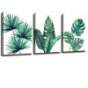 3 Cuadros Plantas Verdes Hogar Habitacion Canvas Arte Plantas