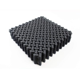 VINTEK Peanut Tile Vinyl PVC Interlocking Drainage Floor Tiles Mat Anti-Slip 12"x12" for Pool Shower Locker Bathroom Deck Patio Boat SPA Wet Area Inside/Outside (Pack of 9 Tiles - 12" x 12", Black)