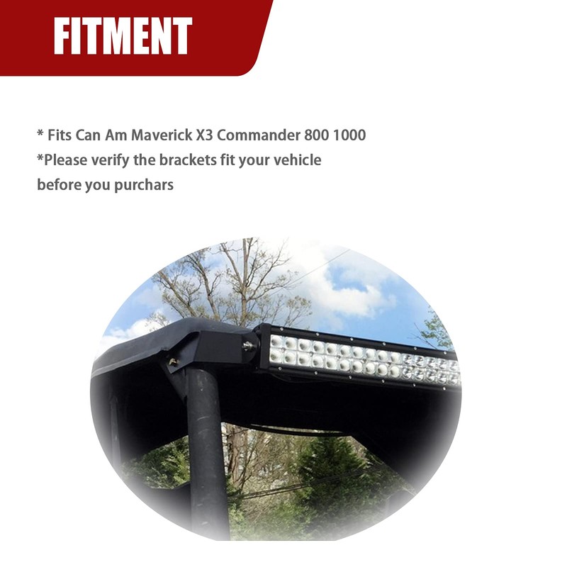 XJMOTO Front Upper Windshield 42'' LED Light Bar Mounting Bracket