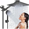 Regadera de Ducha para Baño Negro 10 Pulgadas,Combo con Cabezal