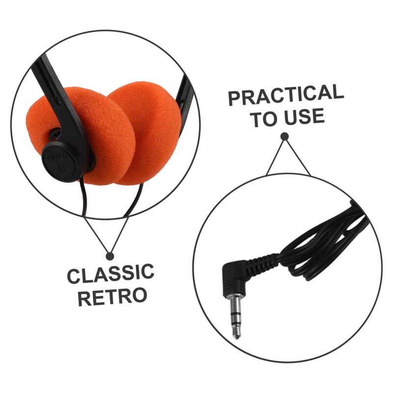 Mipcase Adjustable Lightweight Retro Headphones with Cushioned Ear Pads for