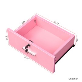Udorich Pink Modern Hair Desk for Everyday Elegance, Multi-Layer Storage Solution for Beauty Essentials,