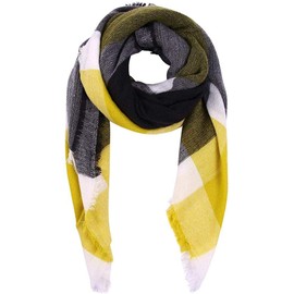 Boolavard Plaid Cashmere Feel Classic Soft Luxury Winter Scarf for Men and Women, gray