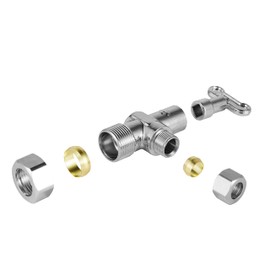 EFIELD 1/4 Turn Loose Control Key Angle Shut-Off Valve 1/2" Nominal Thread (5/8" Outer Dia) Compression x 3/8" Outer Diameter Chrome 5 Pack