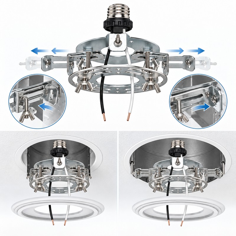Recessed Light to Pendant Converter Kit, 2 Pack Adjustable Can