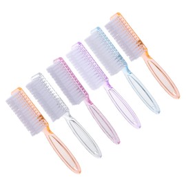 Mikinona 6pc Set Soft Nail Brush for Cleaning Foot Fingernail Manicure Brush Handle and Portable Pedicure Brush for Women Random Color