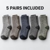 5-Pair Men's Thick Cotton Thermal Hiking Socks, Mid-Calf, US Size