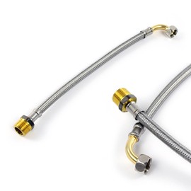 XPOtool Flexible Hose 600 mm DN8 3/8 Inch Union Elbow (14.95 mm) and 3/8 Inch Male (16.66 mm) Reinforced Hose Heating