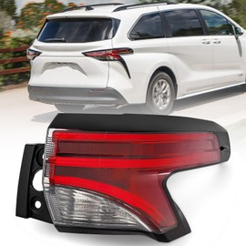 Huray Outer Tail Light Assembly for Toyota Sienna 2021-2022 Tail Lamp Replacement 8156008091 Passenger Side (Right)