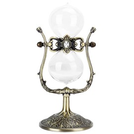 MOUMOUTEN Temporizador Decorativo, Temporizador De Cristal De 15 Minutos, Temporizador De Arena Giratorio De 360°, Reloj De Arena Dorado Vintage Como Regalo Para El Escritorio Del Hogar, Oficina, Deco
