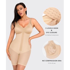 FeelinGirl Fajas Colombianas Shapewear for Women Tummy Control Body Shaper for Women Post Surgery Compression Garment Nude S
