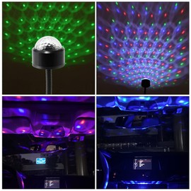 SOLUSTRE Led Projector Lights Disco Lamp for Car USB Light Sound Activated Party Lights USB Plug Rotating Lights Mini Disco for Home Room Dance Parties Birthday Bar Karaoke Interior Car Lights