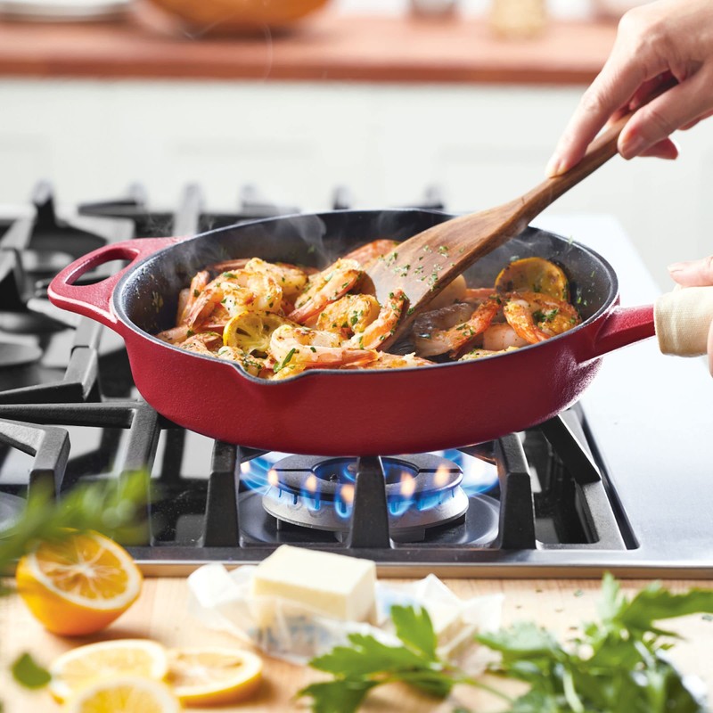 Rachael Ray NITRO Cast Iron Frying Pan/Skillet with Helper Handle