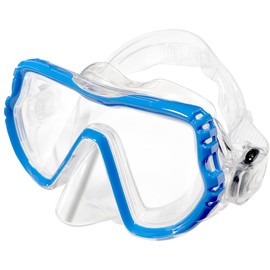 Ruayia Diving goggles with nose protection, swimming goggles, snorkel mask, children, 180° panorama, anti-fog, anti-leak, blue