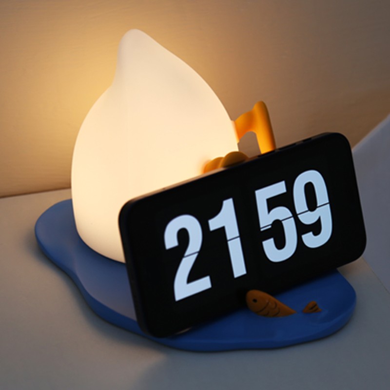 Cartoon Duck Night Light USB Rechargeable Silicone Pat Night Light