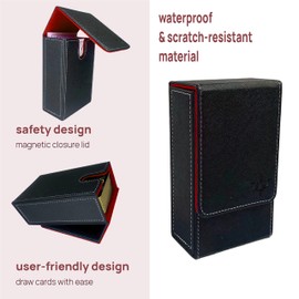 MUILKVY Tarot Card Holder, Leather Tarot Card Case, with Magnetic lid Closure-Suitable for Tarot Cards (red)