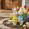 Easter Decorations Outdoor with Solar Lights, 8'' Lighted Easter Bunny