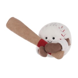 Apricot Lamb Rounders Ball Sports Plush Toys for Kids, Soft Cute Cuddly Toy for Baby Girls and Boys, Fluffy Baseball Roundering Ball White 14 cm