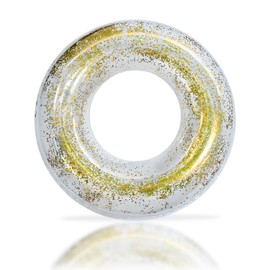 Pool Inflatables Swimming Rings for Adult Teenager, 90cm Sequin Inflatable Pool Float Rubber Ring, Gold Flotation Tubes Rings Pool Floaties Toy for Women Girl Summer Beach Party Water Sport