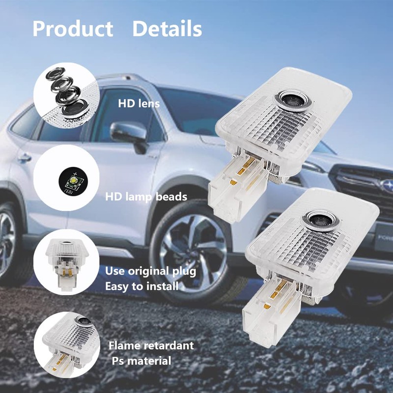 2 pcs Non-Fading LED Car Door Logo Lights Courtesy Projector