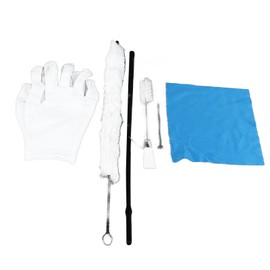 7 Pcs Set Saxophone Cleaning Kit Sax Flute Clarinet Mouthpiece Brush with Screwdriver Cleaning Cloth Gloves White