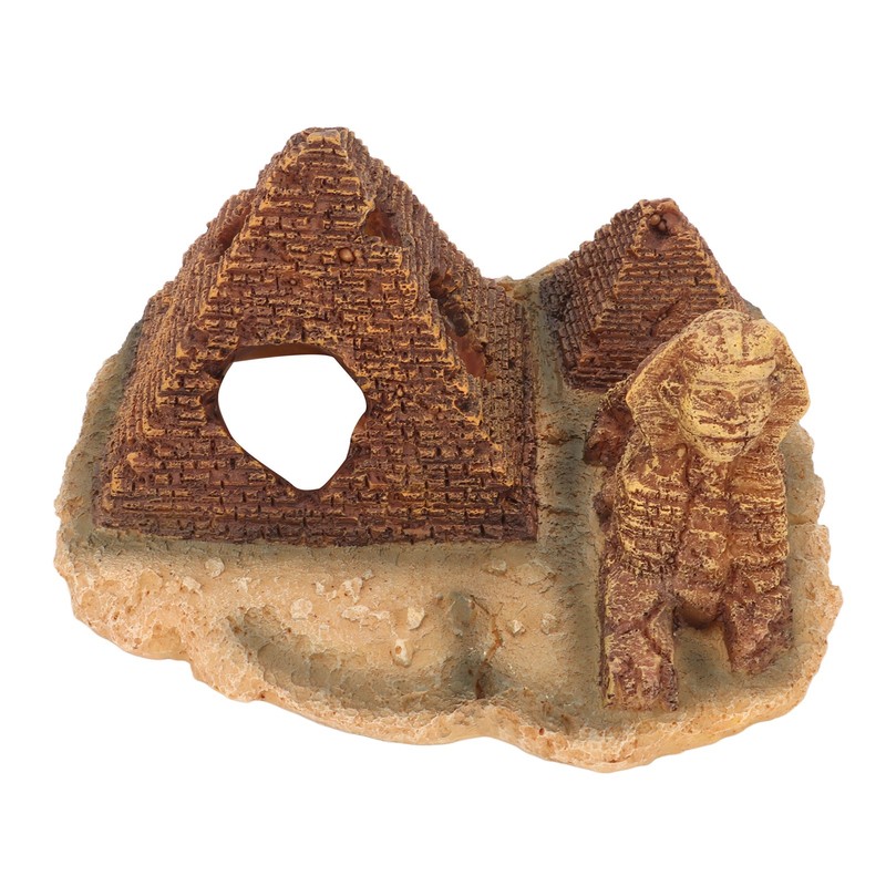 Aquarium Pyramid Decor Realistic Safe Resin Fish Tank Pyramid Hiding