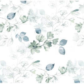 Safiyya Peel and Stick Wallpaper Floral Green and White Leaf Contact Paper for Cabinets 17.3"x 78.7" Self Adhesive Removable Wallpaper for Bathroom Renter Friendly Wall Paper Vinyl Roll