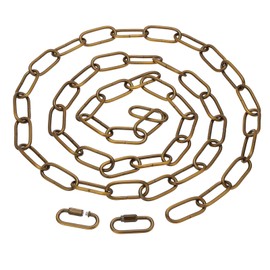 PATIKIL 6ft Lighting Hanging Chain, Metal Looping Chain with Quick Link Screw Lock Connectors for Hanging Plant Pendant Chandelier Light Fixture, Gold Bronze