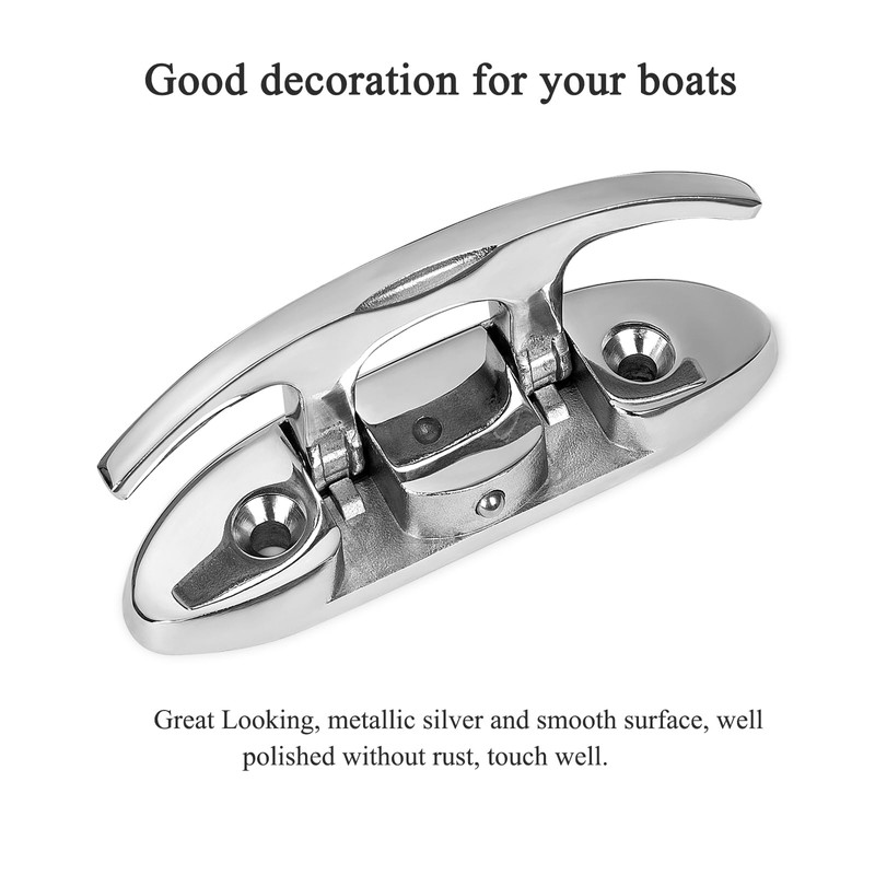 Marine Grade Boat Folding Cleat 6 inch 316 Stainless Steel,