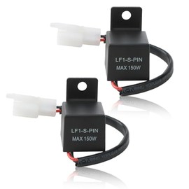 Pack of 2 LED Indicator Relay 12 V 2 Pin, Load Independent Flashing Frequency Control Relay LF1-S-PIN, Indicator Relay for Motorcycle LED Indicator, Stable Flasher Transmitter, Max 150 W, 12 Volt Relay Universal