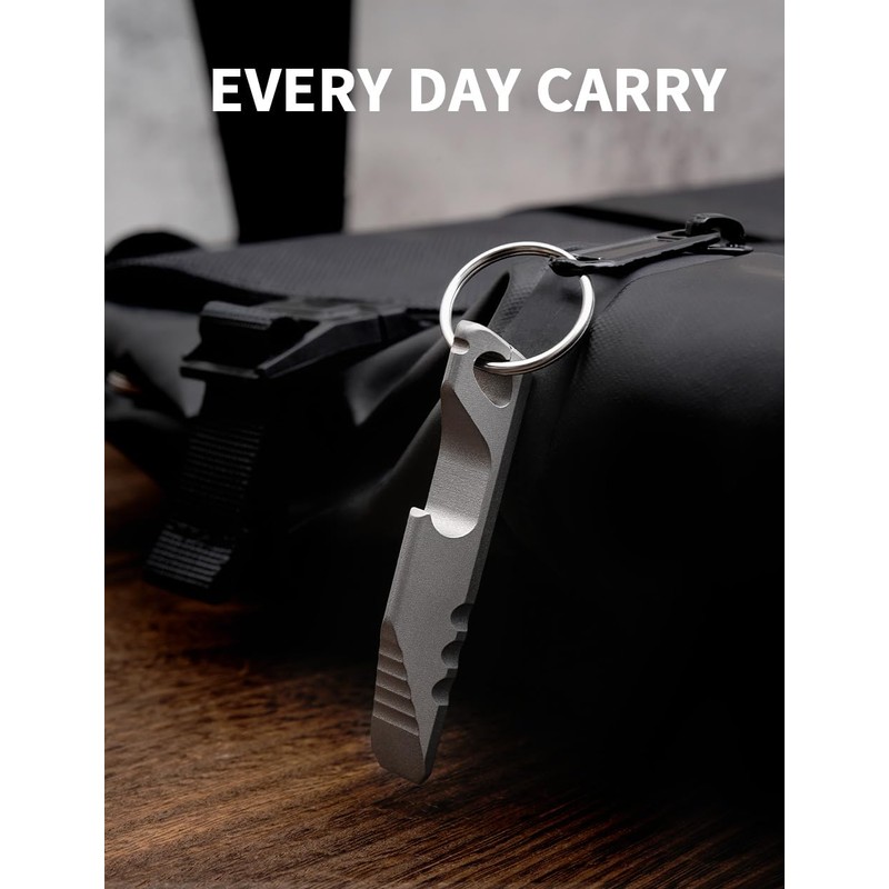 ainhue A23 Mini Pry Bar Bottle Opener, TC4 Titanium Prism