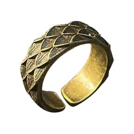 Auriselle Men's Viking Ring with Anchor Shape/Dragon Scales/Starlight Pattern, Open Adjustable Retro Punk Gothic Jewellery Unisex Vintage Birthday/Christmas Gift for Men Boys Women, Alloys