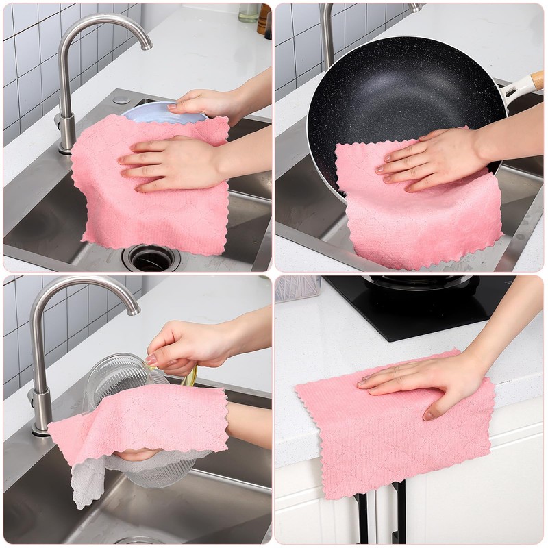 taonganui Pack of 12 Microfibre Cloths Microfibre Kitchen Cleaning Cloths