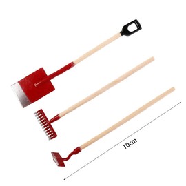 Miniature Dollhouse Garden Tools 3PCS Mini Doll House Working Accessories, 1:12 Scale Dollhouse Miniature Shovel Hoe and Pitchfork