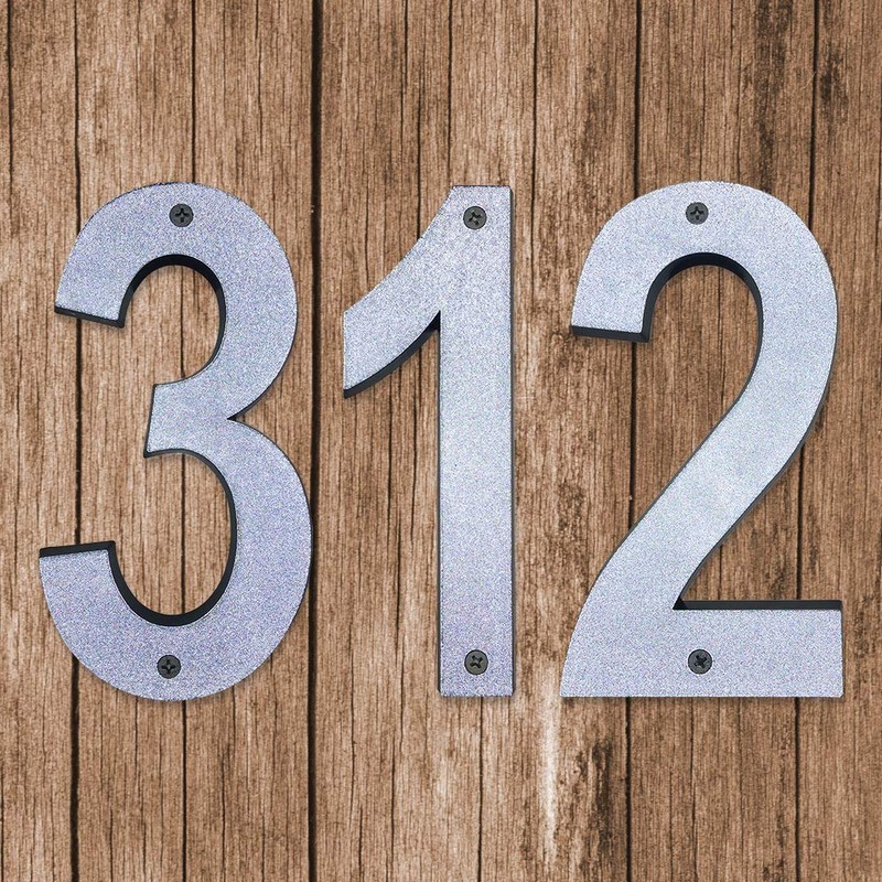 Hy-Ko 6” Classic Reflective Plastic House Number, Modern Raised Numbers