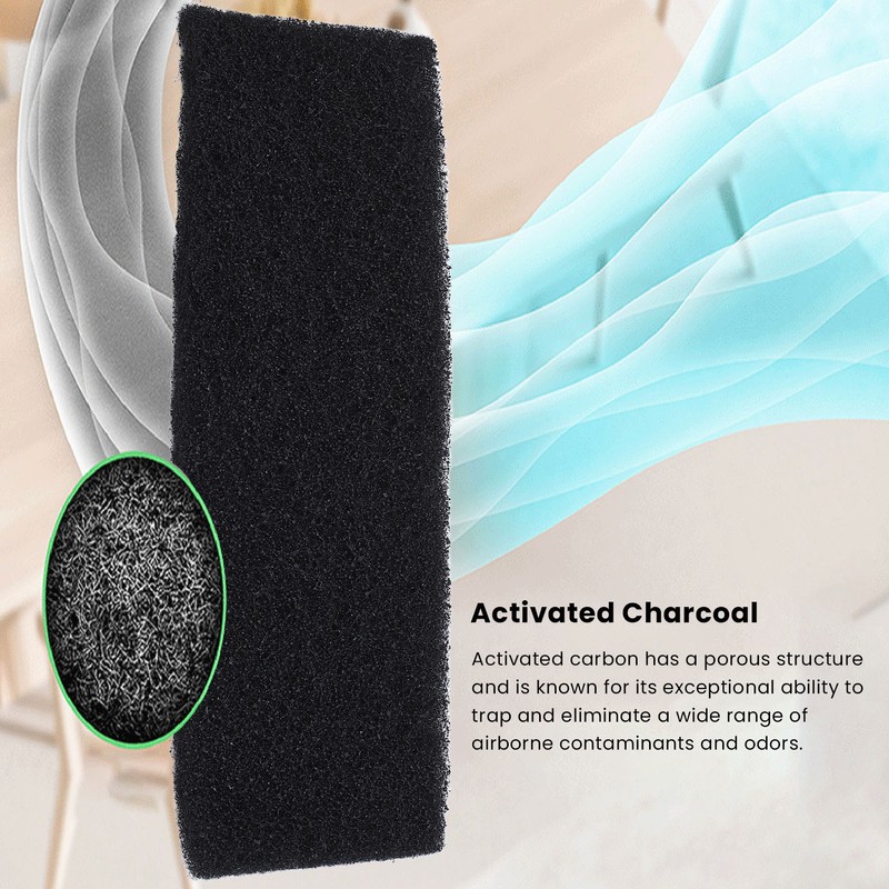 6PCS Ceiling Fan Filter Self Adhesive Activated Carbon Cotton Elliptical