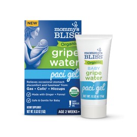 Mommy's Bliss Organic Gripe Water Pacifier Gel for Newborns, Infant Gas, Colic & Fussiness*, Age 2 Weeks +, 0.53 Oz (45 Servings)