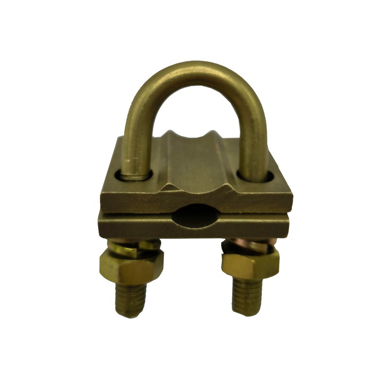 Brass U Bolt Ground Clamp with 2 Conductors,4/0-4AWG Wire Range,