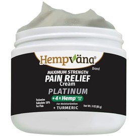 Hempvana Platinum Maximum Strength Relief Cream 4X Hemp for Muscles, Joints, Back, Knees, Shoulders, Neck, Elbows, Hands, Feet. AS SEEN ON TV. Odor-Free, Non-Greasy, Quickly Absorbs, 4X More Hemp