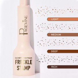 Faux Freckle Stamp Pen, Upgrade Liquid Fake Freckles Makeup Tool, Fake Freckles Stamp Air Cushion, Long Lasting Waterproof Quick Dry Freckles Stamp Pen for Natural Sunkissed Makeup (Light)