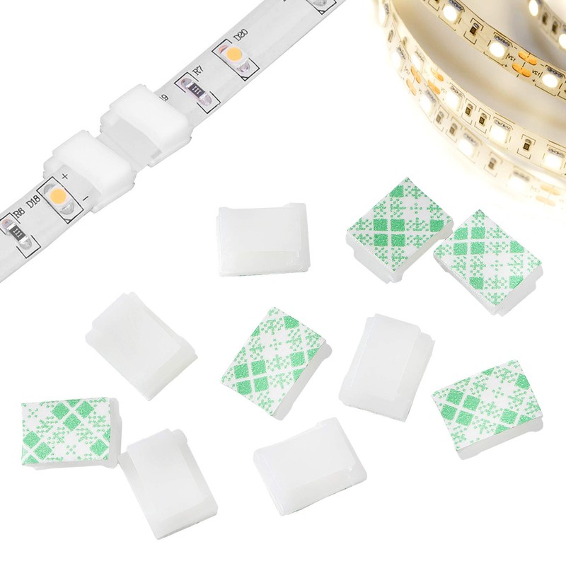 PETKNOWS 120 PCS Light Strip Mounting Clips White Self Adhesive
