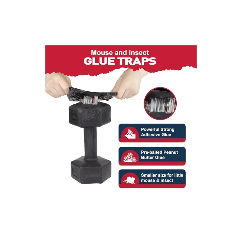Glue Mouse Traps Indoor for Home -12 Pack Sticky MouseTraps
