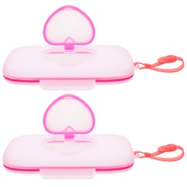 Healifty Baby Wipes Dispenser Box Portable Wet Tissue Pouch Case with Belt Clip for on The Go Lightweight Travel Wipe Holder for Stroller and Diaper Bag Compact Pink