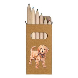 Azeeda 6 x 'Cavapoo dog ' Short 85mm Pencils/Coloured Pencil Set (PE00051402)
