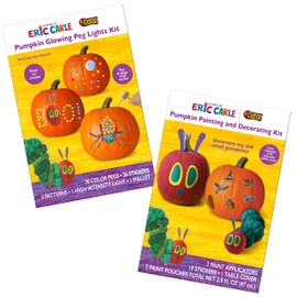 Pumpkin Masters World of Eric Carle Pumpkin Decorating Bundle: Includes Glowing Peg Lights Kit & Painting & Decorating Kit, Complete Pumpkin Carving Kit for The Whole Family