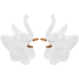Homoyoyo 1juego Porta Anillos Elefante Blanco Soporte Organizador Joyería Decorativo para Anillos y Aretes Bandeja Almacenamiento Elegante para Hogar Oficina