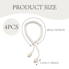 DmDoyy Flower Curtain Tiebacks, Pack of 4 Adjustable Curtain Tiebacks, Elegant Cotton Curtains Tiebacks, for Home, Office, Window Decorative & Curtains (Beige)