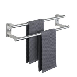 Alise Bathroom Double Towel Bar, 24 Inch Wall Mount Towel Holder, Towel Racks for Bathroom, SUS304 Stainless Steel Towel Hanger, Thickened Pipe with Strong Load-Bearing Capacity, Nickel