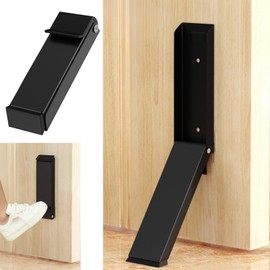 ATAK Door Stopper, Indoor Entrance Door Stopper, Foot Operation, Foldable, No Drilling Required, Door Stopper (Black)